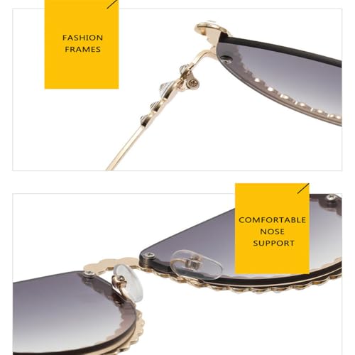Lunettes de soleil demi-rondes strass pour vos terrasses