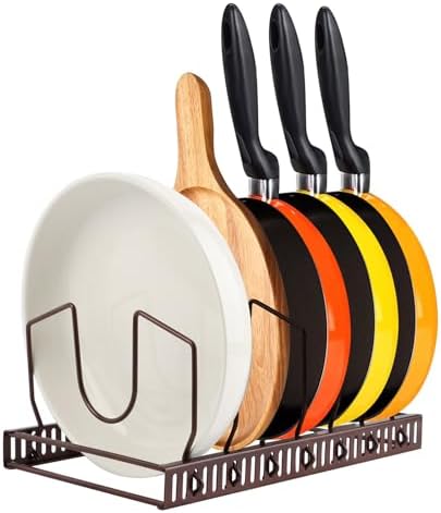 Lot De 4 Supports à Couvercles Ajustables - En Inox, Longueur De 9 à 84 Cm, Pour Ranger Les Couvercles