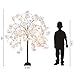 obbsie 4FT Cherry Blossom Tree with 360 LED Fairy Lights Artificial Lighted Tree with 8 Lighting Modes Light Up Pink Tree with Faux Flowers for Spring Wedding Party Indoor Outdoor Decor