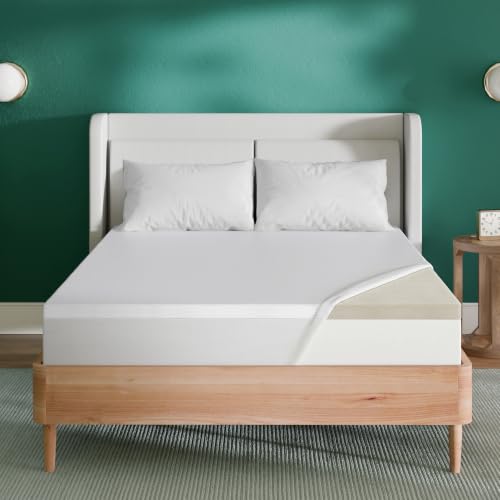 Image of Sleep Innovations 3 Inch Support Foam Mattress Topper with Green Tea-Infused Cool-Touch Cover, Queen, Medium Firm Feel, Pressure Relief, for All Sleep Positions