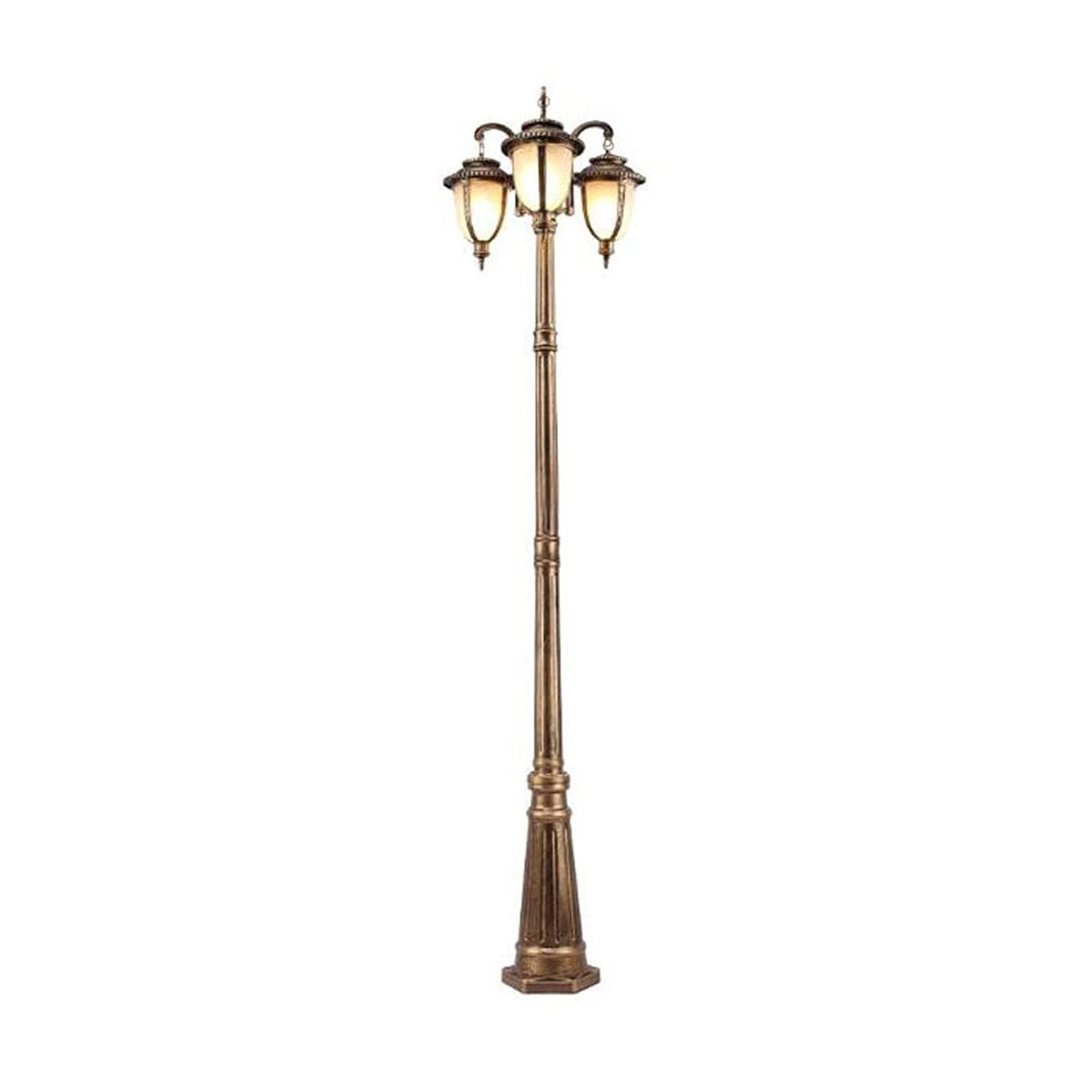 QUSYZD Solar Post Lights Outdoor Lamp Post Light, 3-Lights Outdoor Lamp Post Light, Waterproof High Pole Light Aluminum Courtyard Light Aisle Villa Landscape Light Garden Anti-,Height 290cm