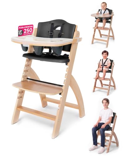 Image of Abiie Beyond Junior Convertible Wooden High Chair with Removable Tray