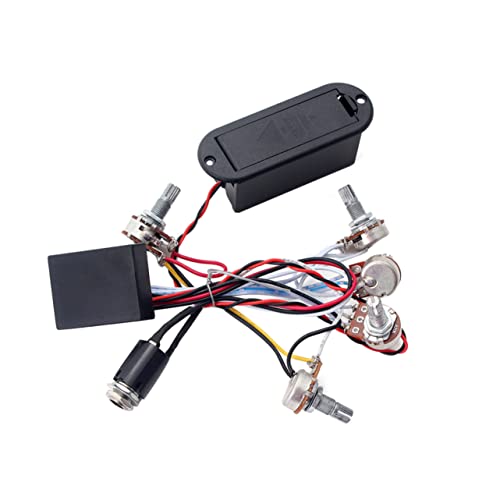 SUPVOX 3 Band Equalizer Eq Preamp Circuit for Bass Guitar Wiring Harness with Pickup Set for Bass Black