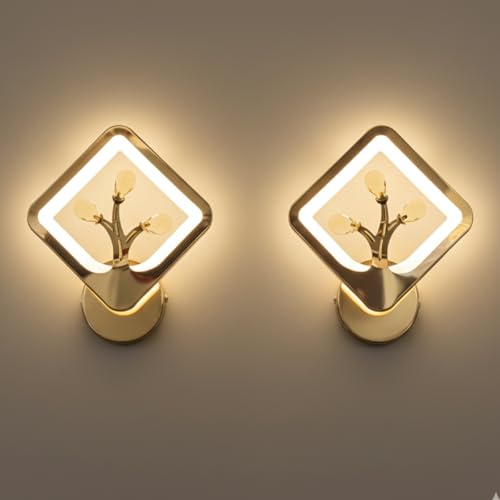 UjalaVista | Wall Light Modern Pack of 2 | Gold Finish Metal Acry...