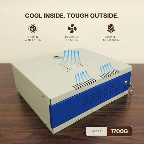 Image of Geonix 2U DVR Rack | Wall Mount Network Server Rack | NVR Cabinet Box with Lock | 0.4 mm Metal Thickness