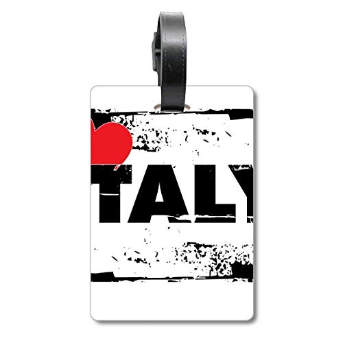 Étiquette de valise rectangulaire I Love Italy anti-perte de bagage