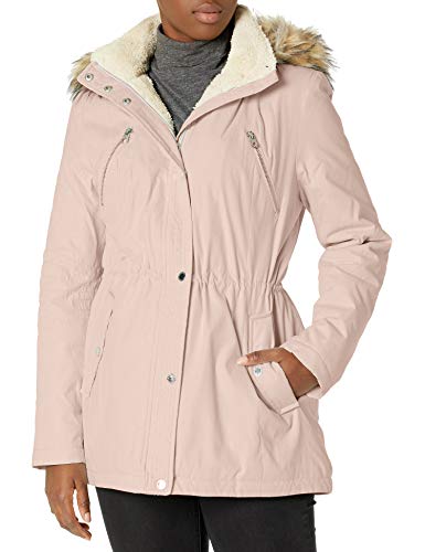 Nautica Women's Micro Fiber Parka Anorak with Hood, Rosesmoke, Small