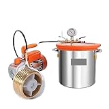 3 Gallon Vacuum Chamber And 3.5 CFM Pump Kit Tempered Glass Lid Vacuum Degassing Chamber Kit Single Stage Vacuum Pump