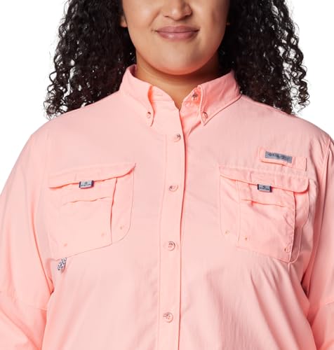 Columbia Women's PFG Bahama II Long Sleeve Fishing Shirt, Tiki Pink, 3X - image 8
