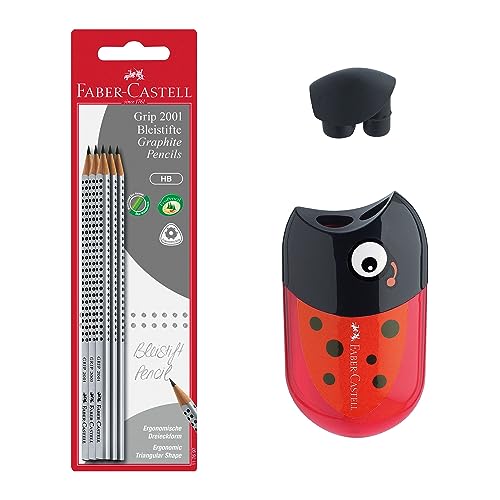 Faber-Castell 205078 – Set Scrittura E Disegno Per Bambini: 6 Matite HB, Temperino, Gomma, Pennarelli, Penne E Stilografica, In Astuccio