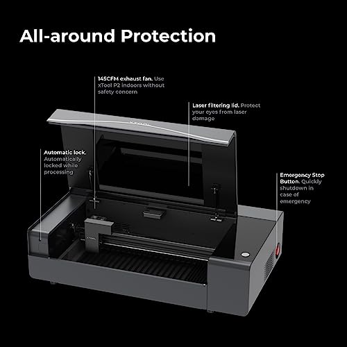 xTool P2 Desktop CO₂ 55W Cutter and Engraver, Enclosed Machine with Dual 16MP Cameras, 600mm/s Engraving Speed, Compatible with Wood, Acrylic, Leather, Glass and More, Class1 - Image 5