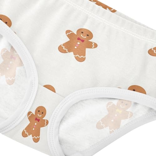 Girls' Soft Triangle Panties Organic Cotton Toddler Underwear for Kids Gingerbread Men in Sizes 2T,3T, 4T, 5T, 6Y and 8Y4