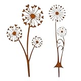 HFDONGL 2 Stück Gartenstecker Rost Deko Gartendeko Rost Pusteblume Metall...