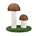 Hicollie Arbre d'escalade en lin en forme de champignon - Griffes de ponçage, jouet molaire pour chat, griffoir, champignons et simulation pelouse pour animaux domestiques (marron)