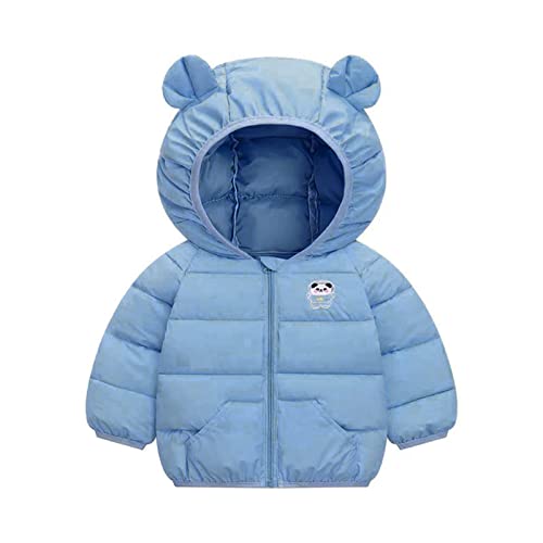 Toddler Boys Girls Hooded Puffer Jacket Long Sleeve Zipper 𝗕ear Ear Coat Winter Warm Windproof Top with Pocket3