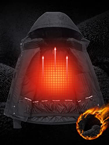 Free Soldier Women's Waterproof Ski Snow Jacket Fleece Lined Warm Winter Rain Jacket With Hood Fully Taped Seams(Black,Xl) #TOP4