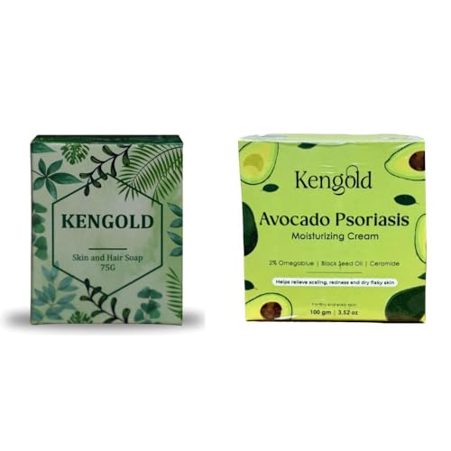 Image of Kengold Psoriasis Skin & Hair Soap+Cream+Oil | Purify Skins | Pain Relief With Natural Ingredients (Psoriasis Soap+Cream Combo)