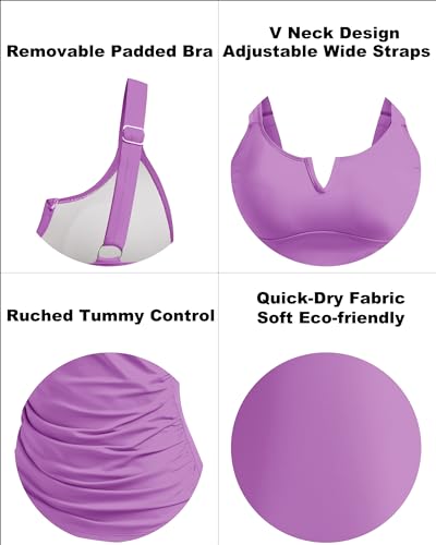 Image of Tankini Tops for Women Swimwear Top Only Tummy Control Bathing Suit Top No Bottom (Available in Plus)