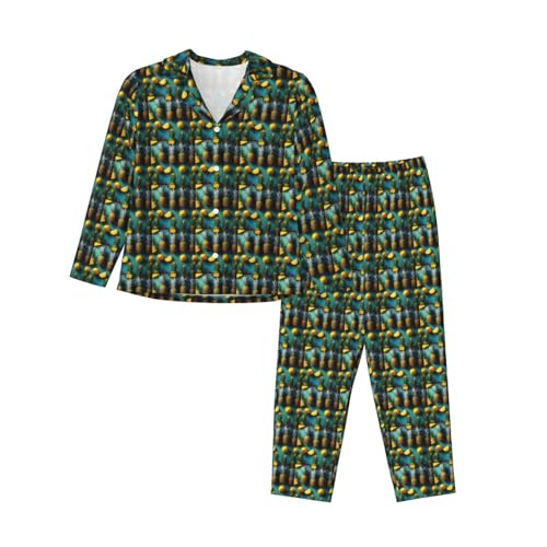 Pyjama manches longues femme ananas fini les nuits froides et inconfortables