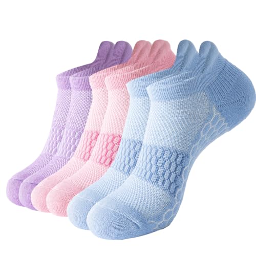 Image of Ankle Running Socks For Women, Athletic Wicking Thick Cushioned Low Cut With Tab Casual Sports Socks