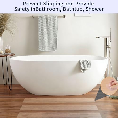 Image of Clear Anti Slip Tape for Stairs & Bathtubs, 4 inch x50FT Non-Skid Transparent Grip Tape - Soft PVC Safety Traction for Bare Feet, Pool Decks, Boats, Shower Floors