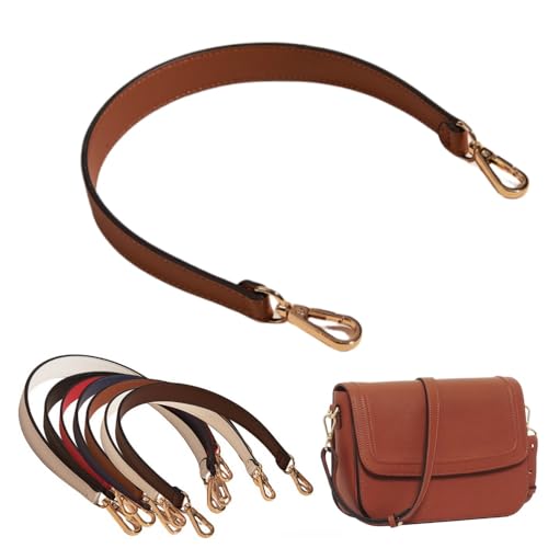 Arkindy Leather Purse Bag Handles,Short Shoulder Bag Strap with Buckle Replacement 19 Inch DIY Shoulder Bag Strap for Cross Body Bag HandBags (Coffee color)