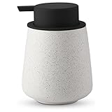 KAWEINA ハンドソープボトル ソープディスペンサー 泡 手動 押しタイプ ポンプ式 手洗い セラミック 磁器 陶器 広口 詰め替え ハンドソープ用 食器用洗剤 北欧スタイル 台所 キッチン 洗面所 トイレ バスルーム お風呂場 ドロップ型 ブラック+ベージュ色 AN01-black1