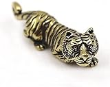 NHYHEHMR Mini Brass Tiger Casting Animal Statue Metal Collectable Figures Home Decor Desktop Craft Decoration Pendant Keychain Gifts