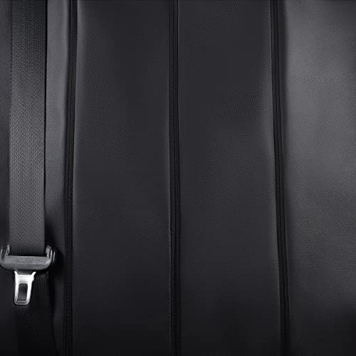 Flying Banner Car Seat Covers Protects Water Proof Faux Leather Carbon Fiber Front And Rear Bench (Gray Black, Full Set - 9Pcs) #TOP6