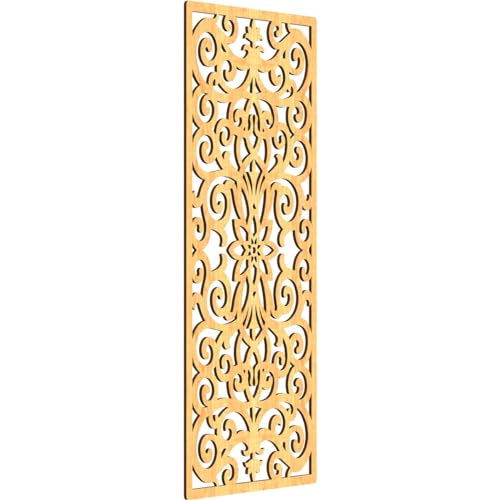 Image of Buel Decorative Pierced Fretwork Wood Wall Panels, 19 3 /8 inchW x 49 3 /8 inchH x 1 /4 inchT, Cherry