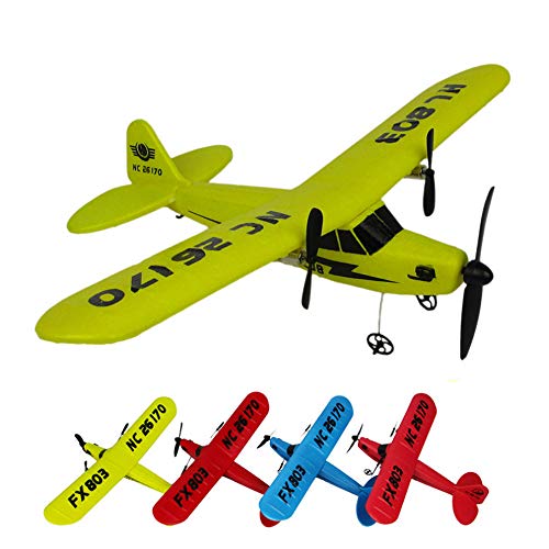 Glider Airplane Toys, Sacow Remote Control RC Helicopter Plane EPP Foam 2CH 2.4G Toy (Yellow)