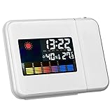 Haofy Orologio della Stazione Meteorologica Allarme di Proiezione con Display di umidità della Temperatura Proiettore Ruotabile di 180 Gradi Mostra l'ora Sulle Pareti Soffitti da 1 a 5 Metri (#2)