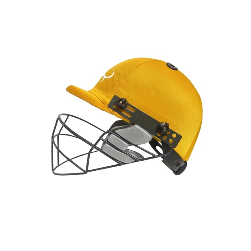 THE TUSK Sports CO Blazing Yellow Steel Cricket Helmet Protective Helmet with Steel Grill Lightweight Design Comfortable Fit Adjustable for Cricket Practice and Matches-image-20