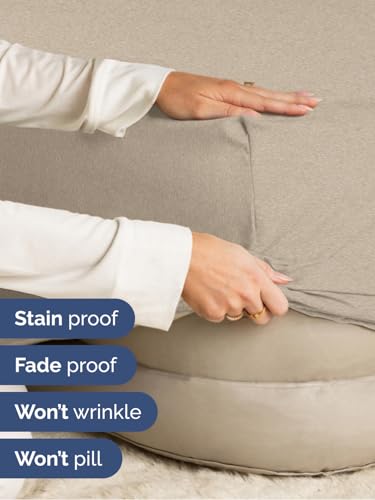 Image of Extra Deep Split King Fitted Sheet - Single Fitted Sheet - Heathered Beige | Easily Fits 18 inch to 24 inch Mattress, Soft, Wrinkle Free, Breathable & Comfy, Extra Deep Pockets Hotel Luxury Fitted Sheet