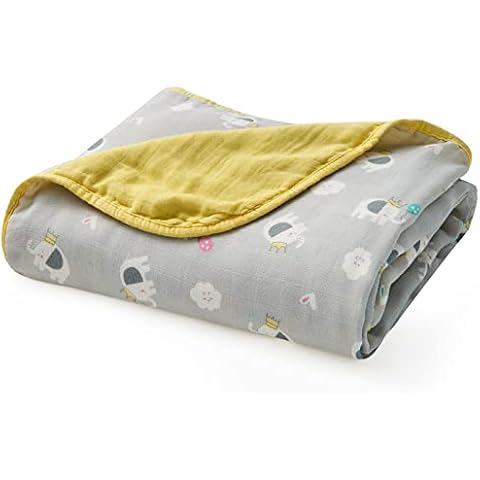 DaysU 6-Layer Muslin Swaddle Blankets for Newborn Babies, Soft Breathable Muslin Baby Blankets Unisex for Boys Girls, Baby Crib Toddler Bed, Large 47" x 47", 1 Pack - Elephant Cover