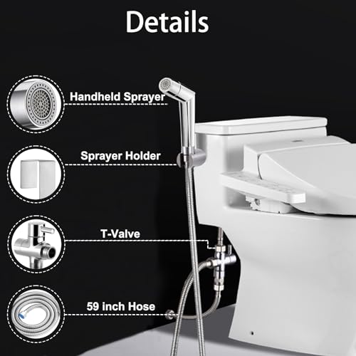 Douchette WC kit complet avec flexible et adaptateurs G1/2 G3/8 - 6
