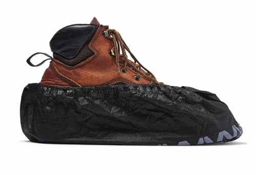 Disposable Boot & Shoe Covers 100 Pairs (200 Pack) Slip Resistant Durable Large Size Fits Virtually Most Shoes Black