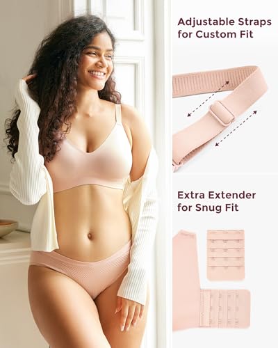 Image of Momcozy Wireless Bras for Women Seamless Full Coverage Bra, Classic Everyday T-Shirt Bra for Natural Lift and Comfort EB097