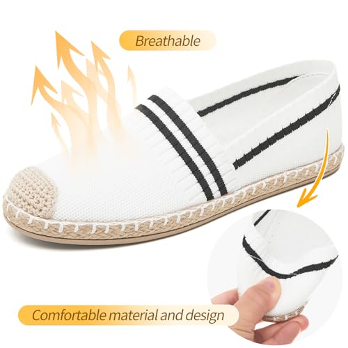 FINIWOR Espadrilles for Women Black Flat Shoes(White 06) by FINIWOR - Used condition - Image 4