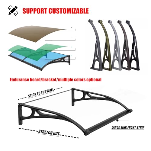 Auvent de porte d'entrée polycarbonate robuste contre les intempéries de votre façade - 5