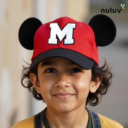 Image of Disney Mickey Mouse Kids Cap for Kids, Baby Girls and Boys 3-12 Years -Black