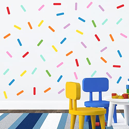 Supzone 128Pcs Colorful Sprinkles Wall Decals Confetti Wall Stickers Mini Bar Matte Finish Vinyl Wall Art Sticker For Kids Nursery Playroom Teen Girl's Bedroom Dorm Home Wall Decoration #TOP26