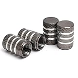 4 Pièces Bouchons de Valve de Pneu Alliage pour Kia Picanto Sorento EV5 EV6 EV9, Capuchon de Valve avec Joint Caoutchouc Anti-Fuite, Anti-Poussière, Accessoires Auto,Grey