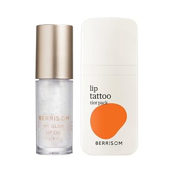 Berrisom Long-Wear Lip Stay Duo - Peel-Off Lip Tattoo Stain & High-Shine Hydrating Lip Oil Set, Smudge-Proof Vibrant Color with Glossy Finish