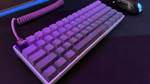 Image of Coiled & Double-Sleeved Mechanical Keyboard Cable, for Type-C Mechanical Keyboards (Purple)