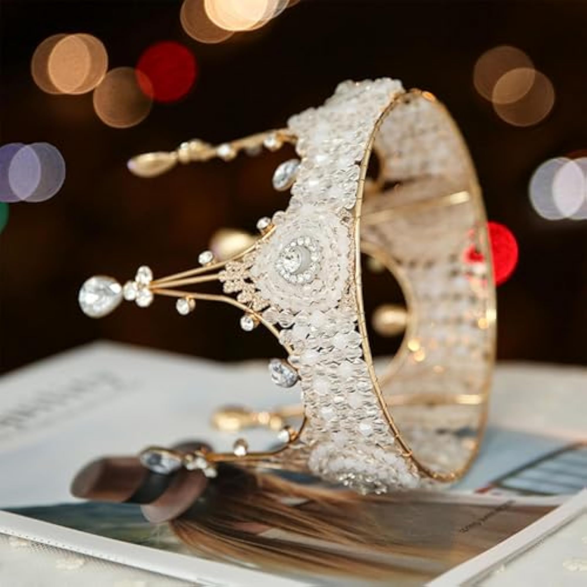 Rhinestone Crown Wedding Tiara Headband, 11Cm