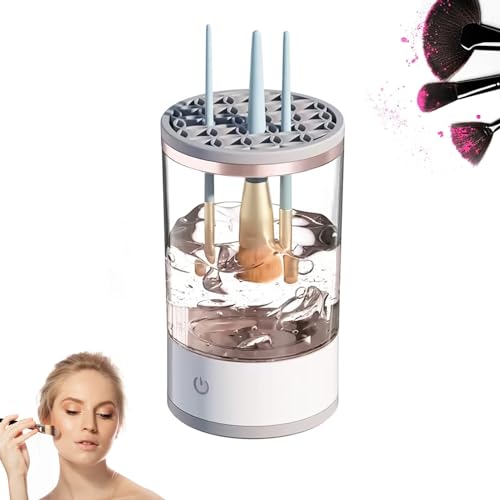 Limpiador Brochas Maquillaje Electrico Limpiador de Brochas Cosméticas Limpiador y Secador Automático Brochas de Maquillaje USB Versatilidad Lavado y Secado Instantáneos con Recipiente,para Brochas