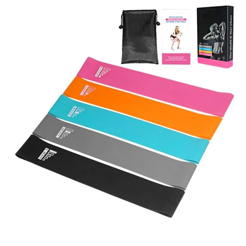 Elástico De Entrenamiento | 5 Piezas De Látex Gimnasia Casera - Bandas De Resistencia Para Yoga | Para Familias Jóvenes Adultos Y Atletas Entrenamiento En Casa