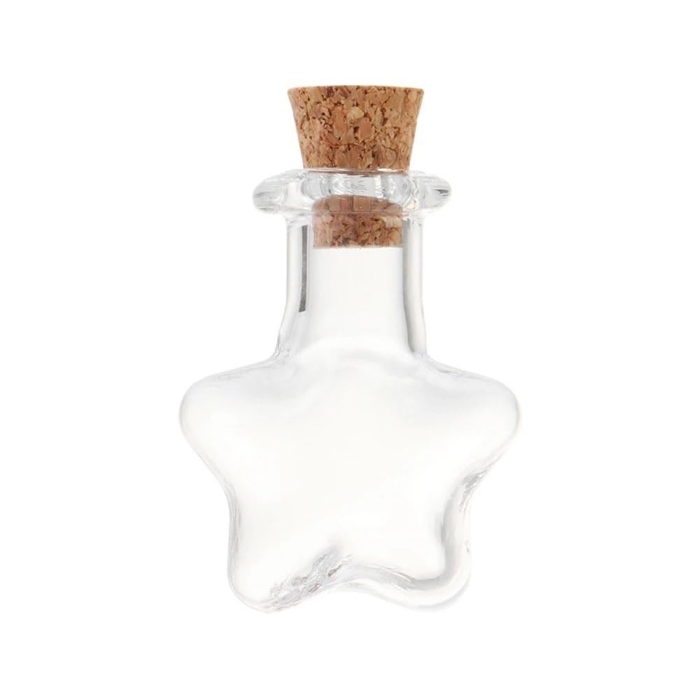 Loacea Decorative Glass Jar 10pcs Empty Sample Jars Mini Cork Glass Vials, Shape-Stable DIY Drift Bottles Perfume(Purple)