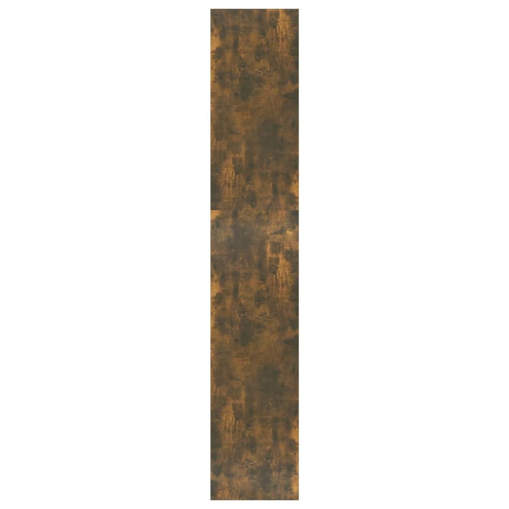 Libreria Divisorio Rovere Fumo 80x30x166 cm in Truciolato | Scaffale autoportante multiuso per soggiorno o corridoio con ampi ripiani a giorno per libri e decorazioni.